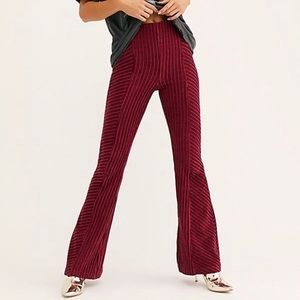 Free People Bootylicious Velvet Flare Pants XS